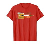 Disney Percy Jackson Riptide Pen is Mightier Than the Sword Maglietta, Uomo, Rosso, 3XL