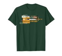 Disney Percy Jackson Riptide Pen is Mightier Than the Sword Maglietta, Uomo, Verde Foresta, 3XL