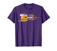 Disney Percy Jackson Riptide Pen is Mightier Than the Sword Maglietta, Uomo, Viola, 3XL