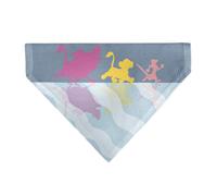 Disney Pet Bandana Lion King No Worries Reflection Pose Blues Pinks Yellow Slip