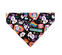 Disney Pet Bandana Mickey Mouse Pride Poses Rainbow Collage Black Slip On Collar