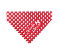 Disney Pet Bandana Minnie Mouse Autograph Script Polka Dot Red White Slip On Col