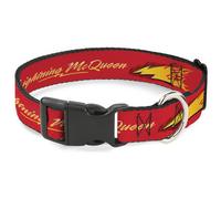 Disney Pet Collar, Dog Collar Plastic Buckle, Cars Lightning McQueen Text with B