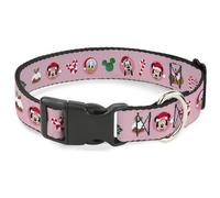 Disney Pet Collar, Dog Collar Plastic Buckle, Christmas Holiday Mickey Donald an