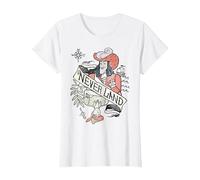 Disney Peter Pan Captain Hook Playing Card Maglietta, Donna, Bianco, XL