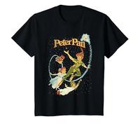 Disney Peter Pan Darling Flight Vintage Maglietta, Bambini, Nero, 4 anni