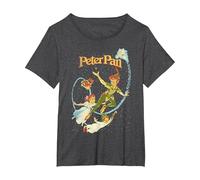 Disney Peter Pan Darling Flight Vintage Maglietta, Donna plus-size, Grigio Scuro, 1X