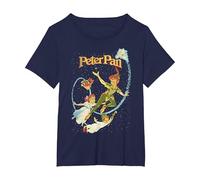 Disney Peter Pan Darling Flight Vintage Maglietta, Donna plus-size, Navy, 1X