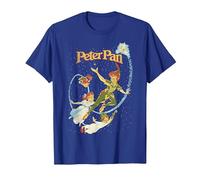 Disney Peter Pan Darling Flight Vintage Maglietta, Uomo, Blu Reale, S