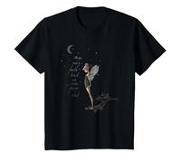 Disney Peter Pan Tinker Bell Moon Quote Art Maglietta, Bambini, Nero, 6 anni