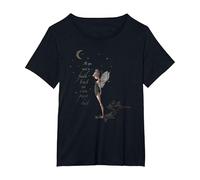 Disney Peter Pan Tinker Bell Moon Quote Art Maglietta, Donna plus-size, Nero, 2X