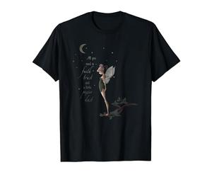 Disney Peter Pan Tinker Bell Moon Quote Art Maglietta, Uomo, Nero, L