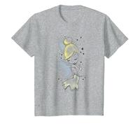 Disney Peter Pan Tinkerbell Airbrush Style Sketch Maglietta, Bambini, Grigio Melange, 10 anni
