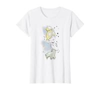Disney Peter Pan Tinkerbell Airbrush Style Sketch Maglietta, Donna, Bianco, M