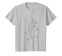 Disney Peter Pan Tinkerbell Wish Sketch Maglietta, Bambini, Argento, 10 Anni