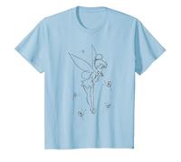 Disney Peter Pan Tinkerbell Wish Sketch Maglietta, Bambini, Celeste, 2 Anni