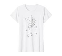 Disney Peter Pan Tinkerbell Wish Sketch Maglietta, Donna, Bianco, M