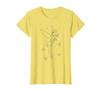 Disney Peter Pan Tinkerbell Wish Sketch Maglietta, Donna, Limone, XS