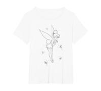 Disney Peter Pan Tinkerbell Wish Sketch Maglietta, Donna Plus-Size, Bianco, 1X