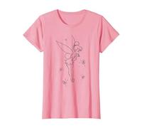 Disney Peter Pan Tinkerbell Wish Sketch Maglietta, Donna, Rosa, XS