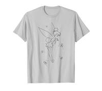 Disney Peter Pan Tinkerbell Wish Sketch Maglietta, Uomo, Argento, M