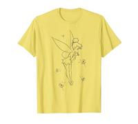 Disney Peter Pan Tinkerbell Wish Sketch Maglietta, Uomo, Limone, 3XL