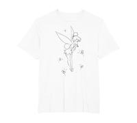 Disney Peter Pan Tinkerbell Wish Sketch Maglietta, Uomo Taglie Grandi, Bianco, 2X Tall