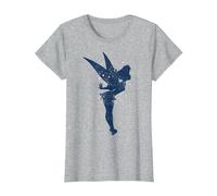 Disney Peter Pan Trilli, sagoma di Pixie Dust Maglietta, Donna, Grigio Melange, S