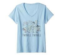 Disney Peter Pan Twinkle Twinkle Never Land Watercolor Maglietta con Collo a V