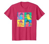 Disney Phineas And Ferb Agent P Pop Box Up Maglietta, Bambini, Rosso Mélange, 10 anni