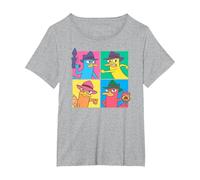 Disney Phineas And Ferb Agent P Pop Box Up Maglietta, Donna plus-size, Grigio Melange, 6X
