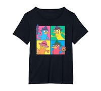 Disney Phineas And Ferb Agent P Pop Box Up Maglietta, Donna plus-size, Nero, 6X