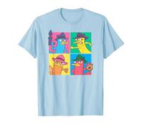 Disney Phineas And Ferb Agent P Pop Box Up Maglietta, Uomo, Celeste, S