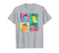 Disney Phineas And Ferb Agent P Pop Box Up Maglietta, Uomo, Grigio Melange, 3XL