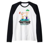 Disney Phineas and Ferb Dynamic Inventing Dudes Maglia con Maniche Raglan