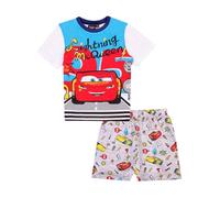 Disney Pigiama a maniche corte con Saetta McQueen, comodo pigiama da notte per ragazzi, ideale per gli appassionati di Disney Cars realizzato in 100% cotone., Blu, 6 anni