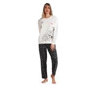 Disney Pigiama a maniche lunghe in pile 101 Dalmatians da donna, ecru, L