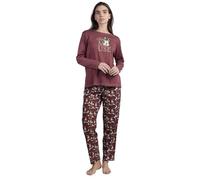 Disney Pigiama a maniche lunghe Minnie Mouse da donna, bordeaux, M