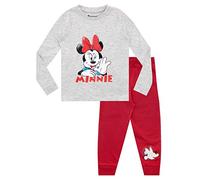 Disney Pigiama a Maniche Lunghe per Ragazze Topolina Vestibilitta Stretta Rosso 3-4 Anni