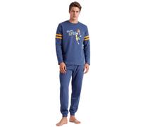 Disney Pigiama a maniche lunghe Pippo Stories da uomo, Denim, L