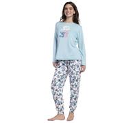 Disney Pigiama a maniche lunghe Stitch Angel da donna, blu, M