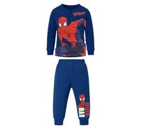 Disney Pigiama Bambino Spiderman Lungo in Cotone Felpato 7609 (Royal, 4/5 Anni)