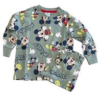 Disney Pigiama Bambino Topolino Mickey in Cotone 7508 (Verde, 3-4)