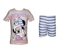 Disney Pigiama Bimba Puro Cotone Mezza Manica Minnie topolina Art. WD22865 (9 Anni, Rosa)