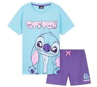 Disney Pigiama Corto Bambina, Confortevole Pigiami Estivo - Stitch Regalo (Blu/Viola - 1 Confezione, 9-10 Anni)