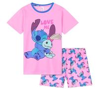 Disney Pigiama Corto Bambina, Morbido Traspirante Abbigliamento da Casa Set (Rosa/Blu, 9/10 Anni)