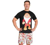 Disney Pigiama Corto Uomo Set, Morbido e Traspirante Coton Abbigliamento da Casa (Nero/Grigio, M)