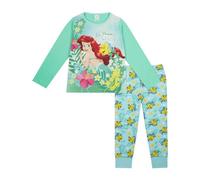 Disney Pigiama da bambina a forma di sirenetta Ariel, prodotto ufficiale Little Mermaid, Verde, 5-6 Anni