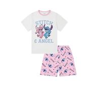 Disney Pigiama da bambina Lilo e Stitch a punto corto e angelo, bianco, 12-13 Years