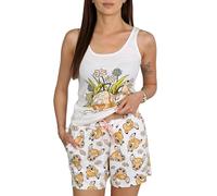 Disney Pigiama da Donna, Pigiama Estivo a Due Pezzi con Spalline, 100% Cotone Oeko-Tex (IT, Testo, L, Regular, Regular, Disney Bambi)
